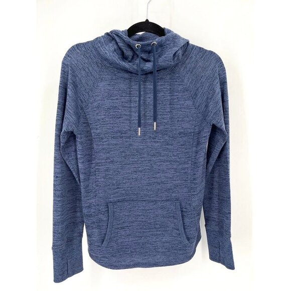 Athleta Techie Sweat Cowl Neck Hoodie XXS  Long Sleeve, Front Pocket, Thumb Hole - Picture 1 of 13